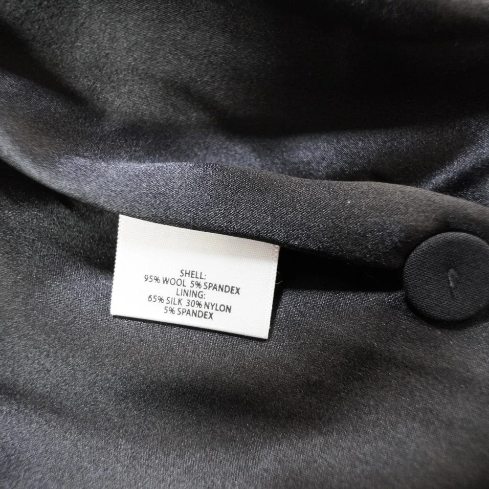 Eileen Fisher Wool Blazer Jacket Women L Black Minimalist Office Classic Stretch